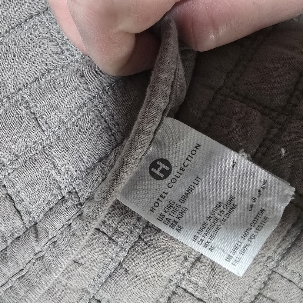 Elegant Gray Quilted Bedspread - Picture 8 of 9